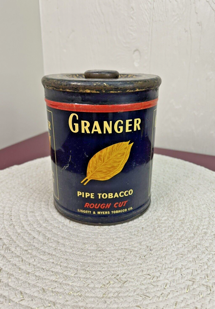 Vintage Round Granger Pipe Tobacco Tin Pointer Dog 6