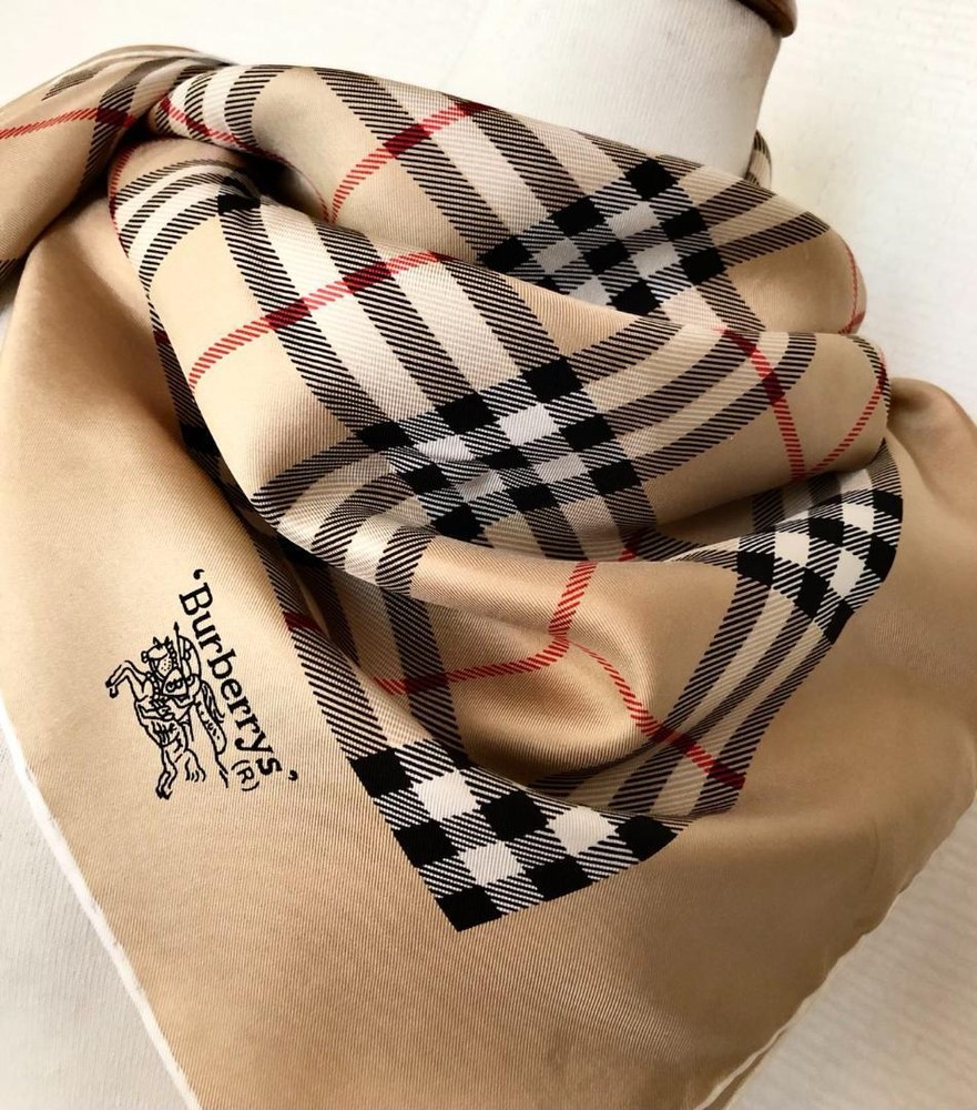 Burberrys Nova Plaid Silk Scarf Women Scarf Accessory Original LTD Collection