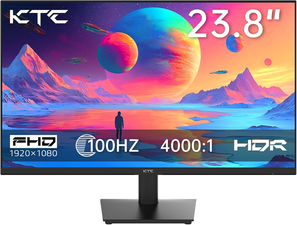 KTC 24 Inch Monitor 1080P 100Hz VESA Adjustable Tilt, Zeroframe Design