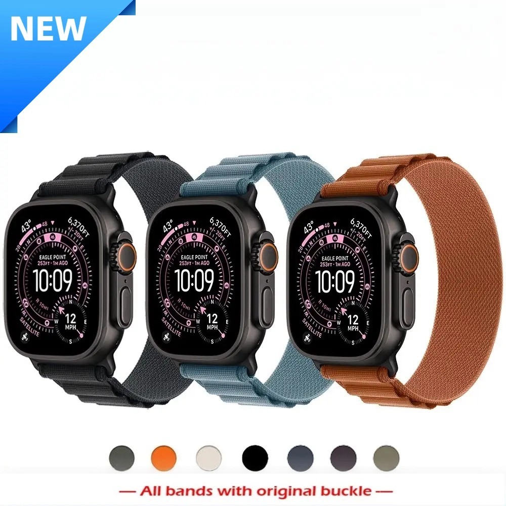 Alpine Loop Nylon Sport Band for Apple Watch 11 10 9 8 44/45/46/49mm Ultra 3 2