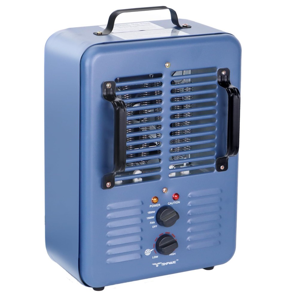 Milkhouse Space Heater, 1300W/1500W Heater with Thermostat, 3 Heat Settings, ...