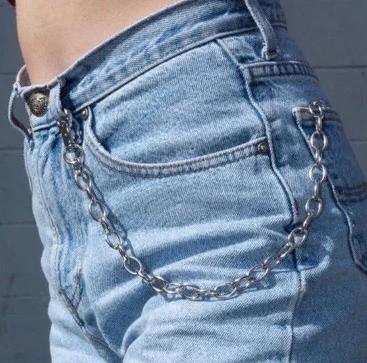 Brandy Melville Silver Chain Clasp Wallet with Hoop for Women