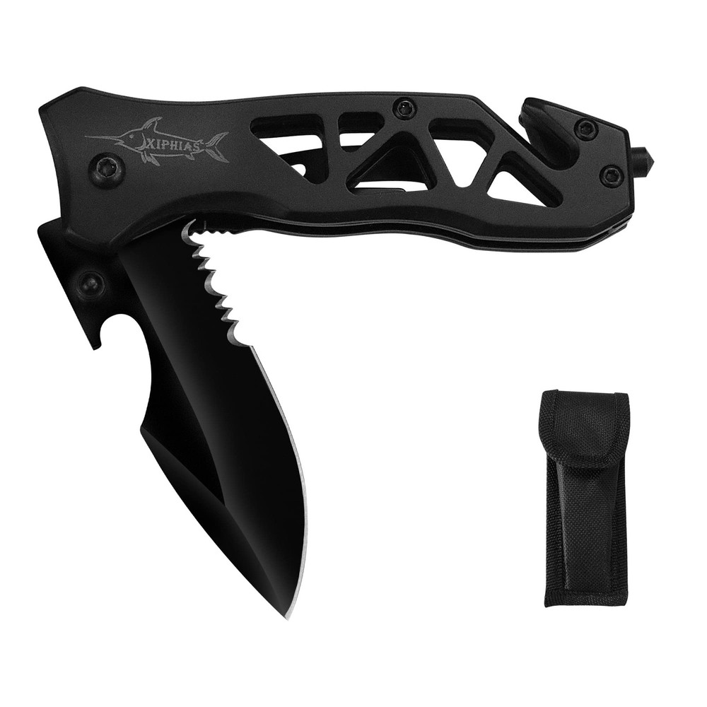 Tactical Folding Knife with D2 Steel Blade and Multi-Tool Features
