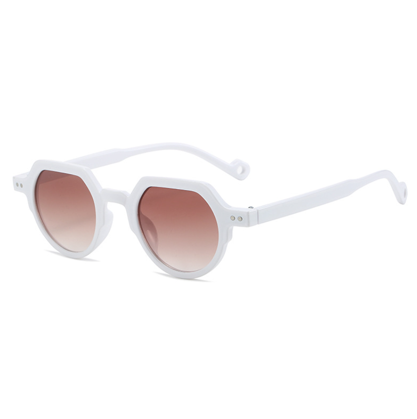 Trendy White Frame Hip Hop Sunglasses for Men and Women Outdoor Style