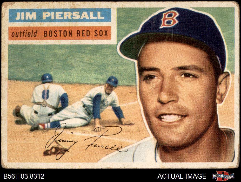 1956 Topps #143 Jimmy Piersall White Back Red Sox RARE VARIATION 1.5 - FAIR