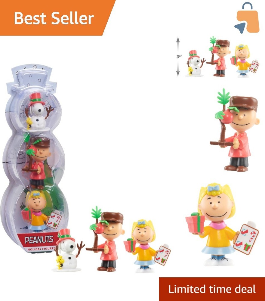 Seasonal Peanuts Toy Figures: 3-Piece Set of Snoopy, Charlie Brown & Sally-image