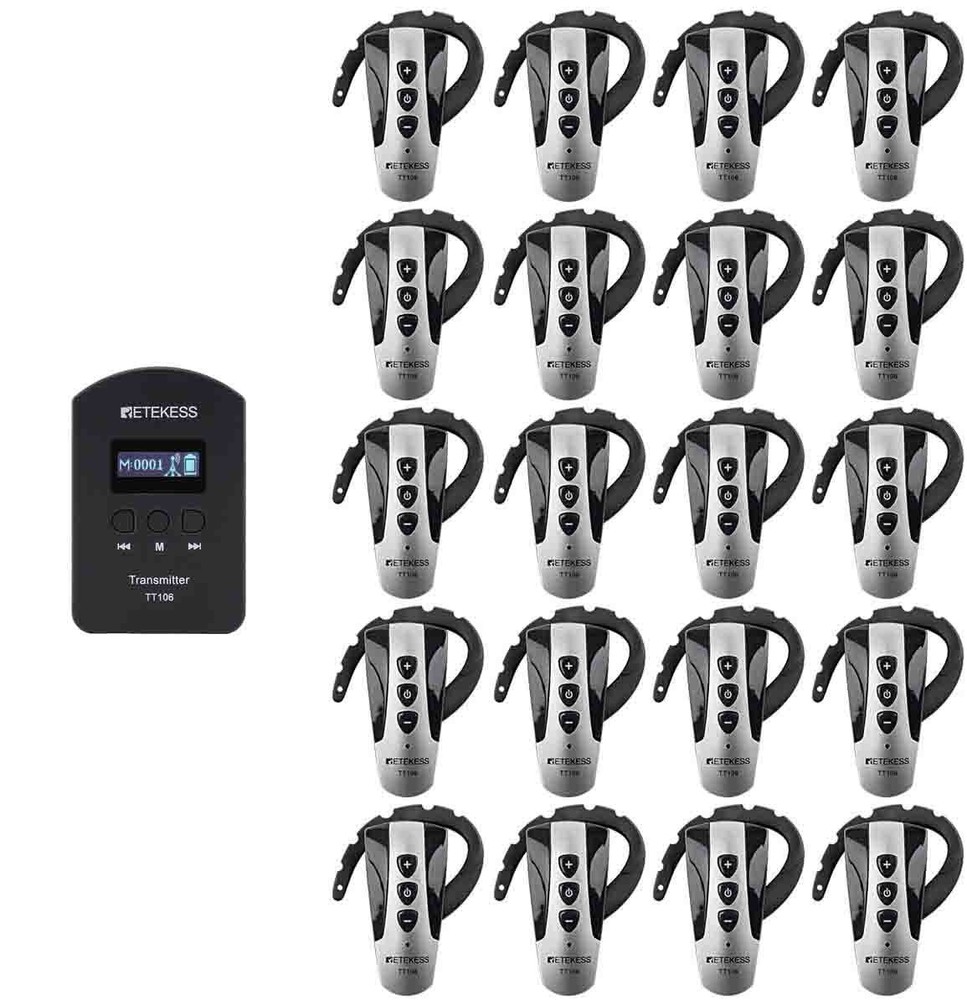 Retekess TT106 Tour Guide Audio Assisted System Transmitter 20 Receiver Teaching