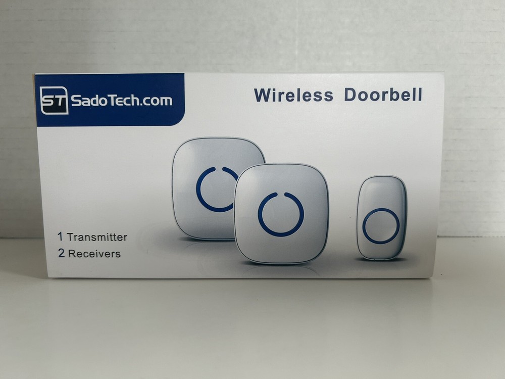 Wireless Beige Doorbell System with 2 Receivers and 1 Transmitter New In Box Sado Tech