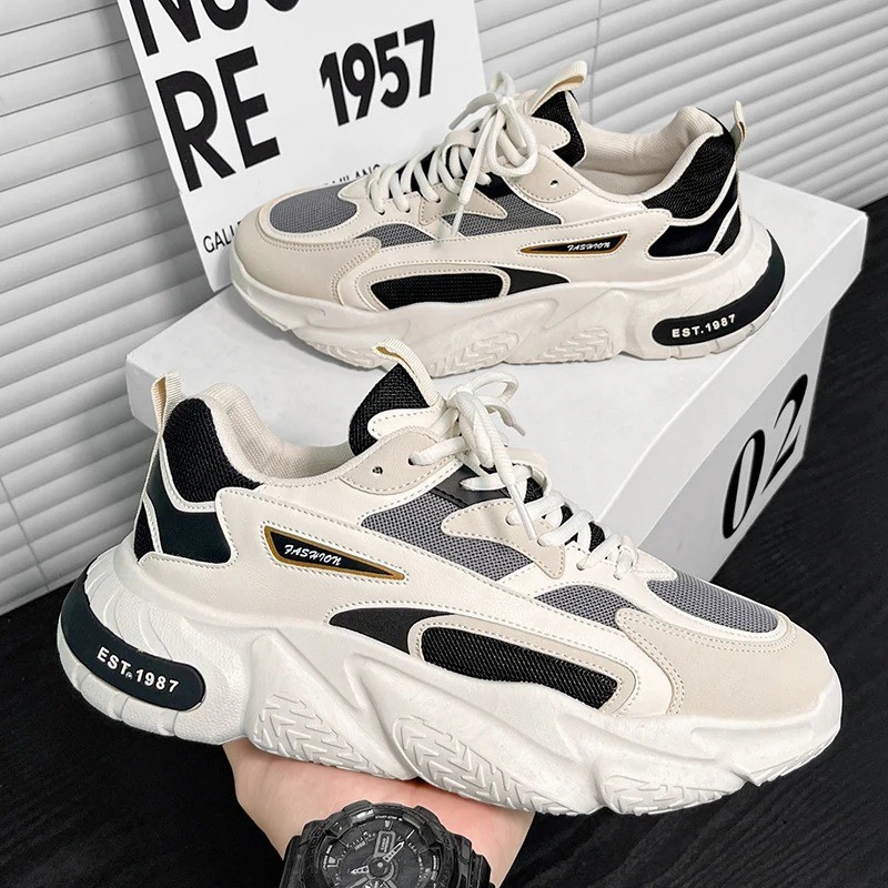 Men’s Height Increasing Trainers Chunky Sole Sneakers Breathable Sports Shoe