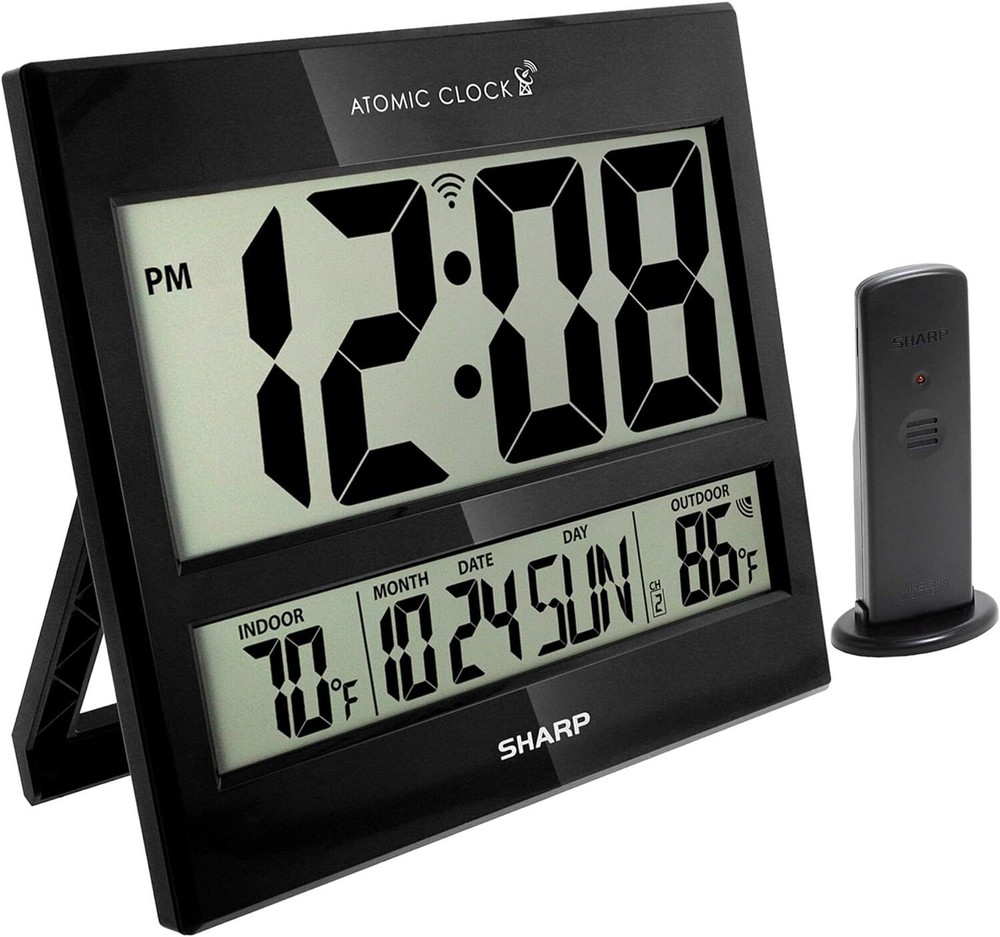 Sharp Atomic Clock - Accuracy - Never Needs Setting -Gloss Black