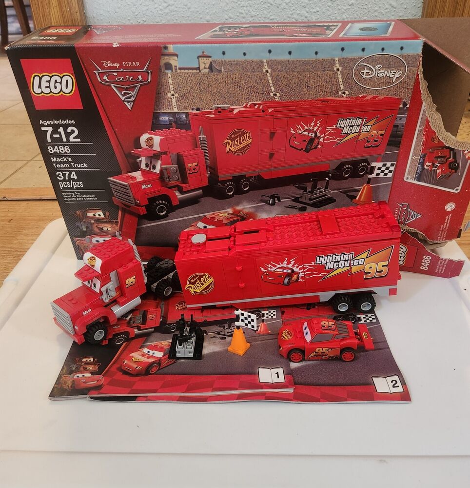 LEGO Cars: Mack's Team Truck (8486) Set, Box & Instructions, Used, Complete