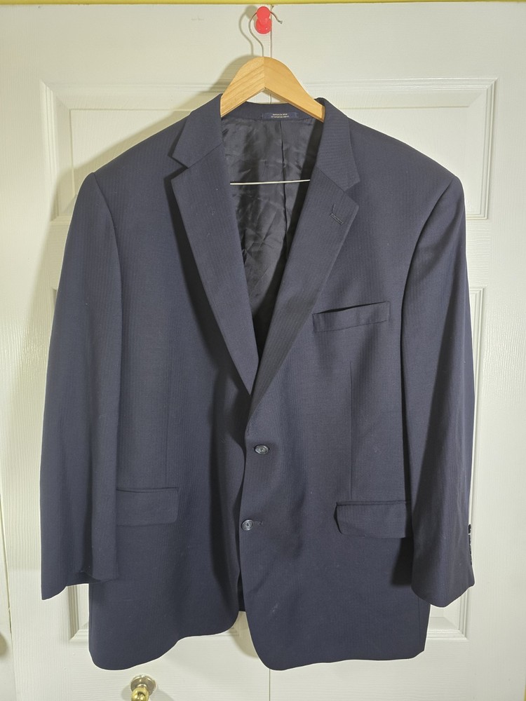 Hart Schaffner Marx for Nordstrom 52R Navy Blue  Wool  Sport Coat suit jacket