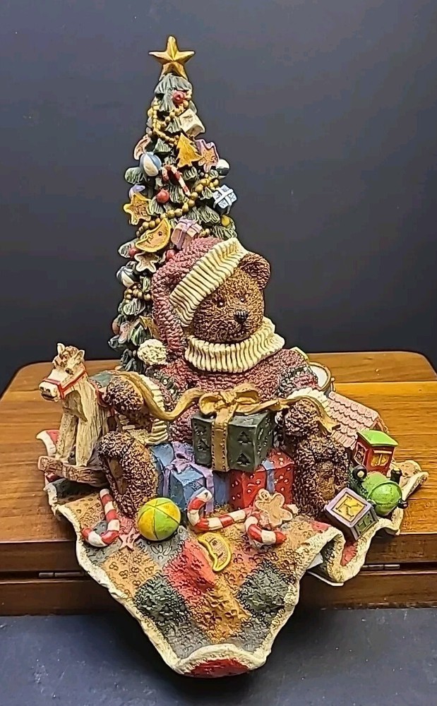 Grandeur Noel Collectible Bear Stocking Holder Hand Paint Christmas Original Box