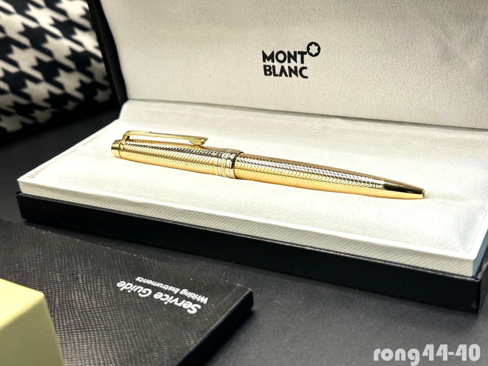 New Authentic Montblanc 2866 Meisterstuck Ballpoint Gold Star Pen With Box 164P