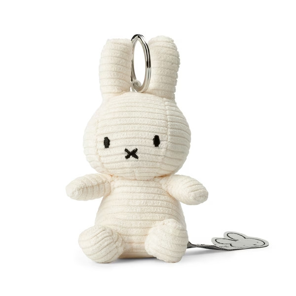 BON TON TOYS Miffy Corduroy Plush Doll Keychain 10cm White New Adorable Soft Toy