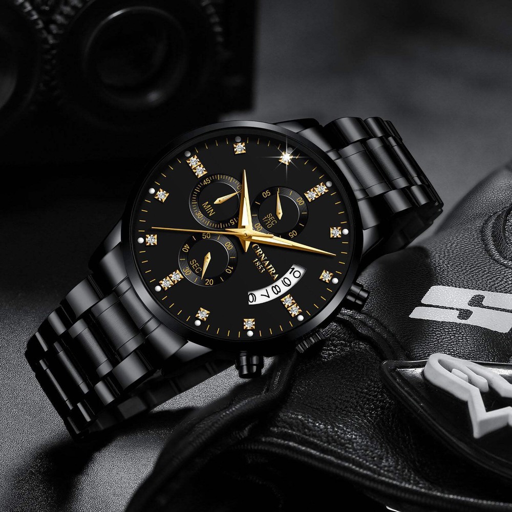 Men's Stylish Waterproof Quartz Watch with Various Dial and Strap Options