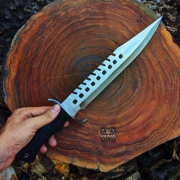 Hand Forged Carbon Steel Bowie Knife for Camping Hunting Survival with Sheath