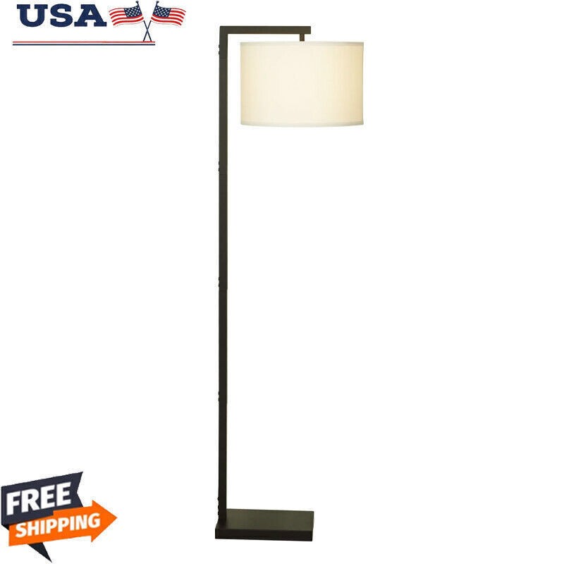 Modern Freestanding Floor Lamp with Foot Switch & Cylinder Shade