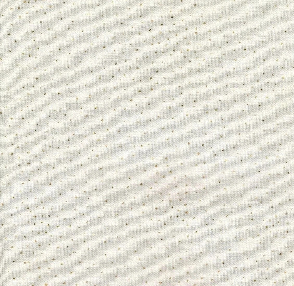 Laurel Burch Basics GOLD DOT on CREAM Metallic Cotton Fabric By the FQ - 1/4 YD