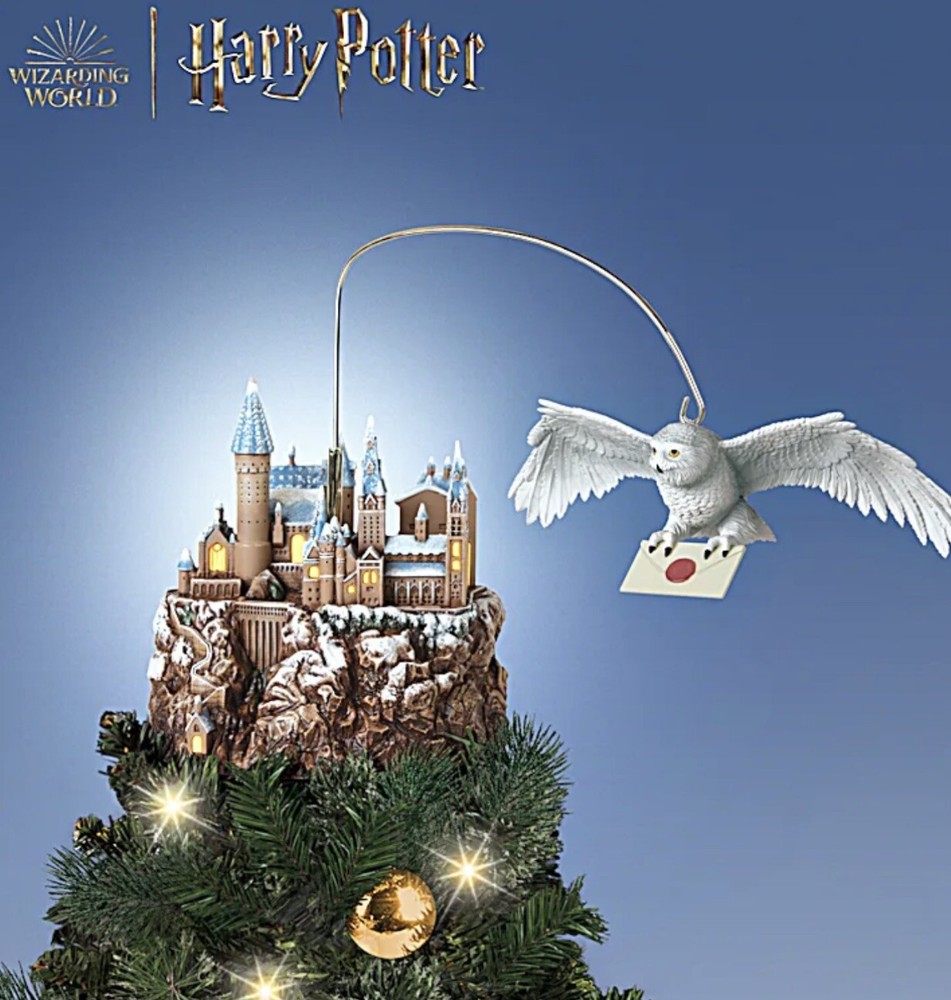 HARRY POTTER HEDWIG Over HOGWARTS Tree Topper