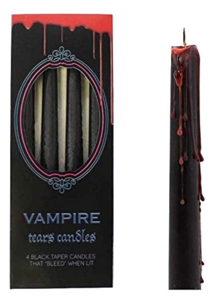 Vampire Tears Black Bleeding Candles Set of 4 for Gothic Rituals Halloween Decor