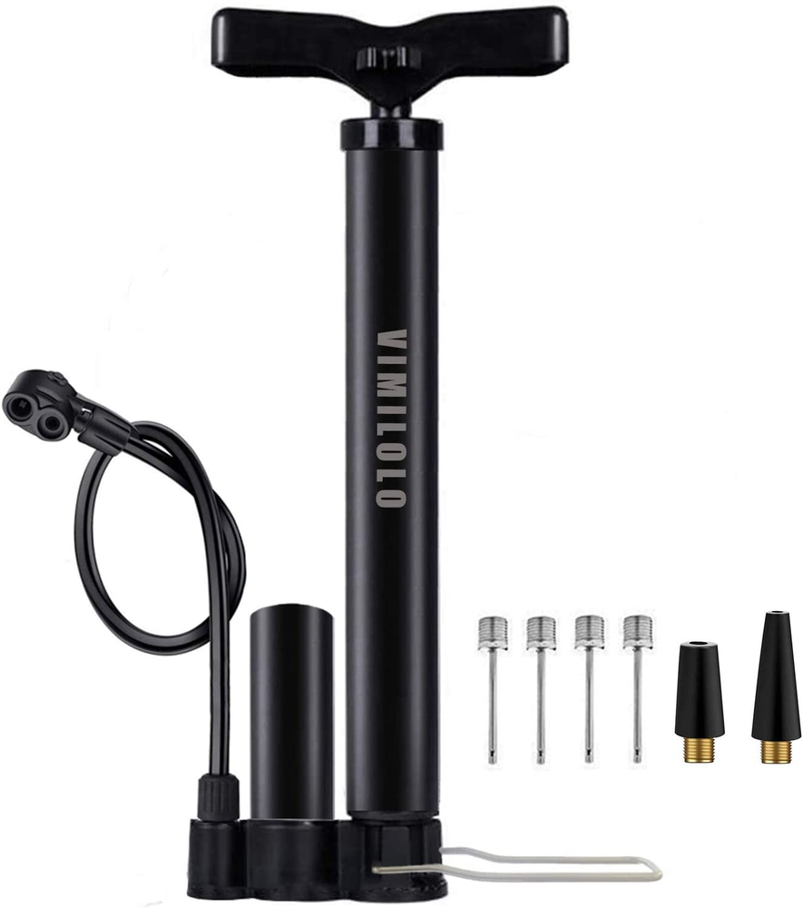 Bike Pump, Air Bicycle Pump Inflator for Presta and Schrader Valve Tire Ball Bik