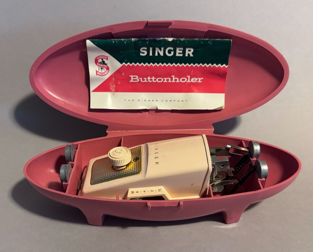 Singer Buttonholer with Pink Case