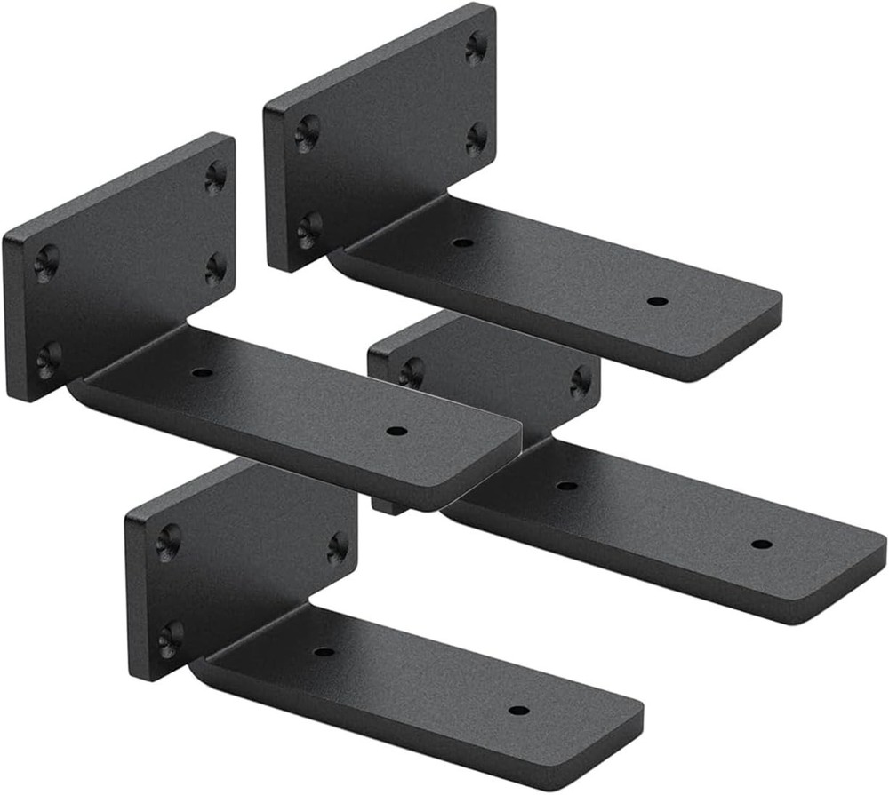 4 Pack Shelf Brackets 4 Inch Floating Shelf Bracket 1/5 Inch Thick Heavy Duty Hi