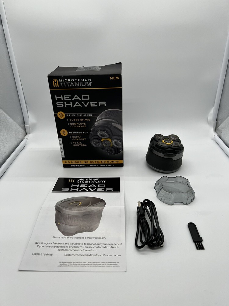 Microtouch Titanium Rechargeable Men's Head Shaver - Black used (R1(3)