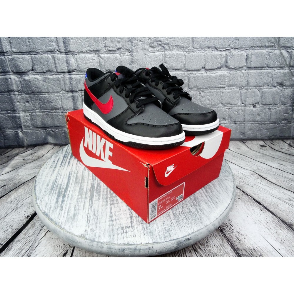 Nike Dunk Low GS Black/University Red-White Women 8.5 Youth 7Y New in Box