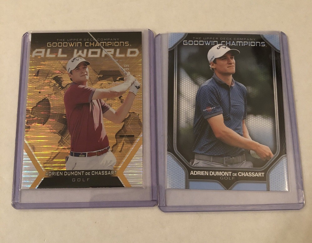 Lot of 2 Adrien Dumont De Chassart Golf Cards Goodwin Champions Upper Deck PGA
