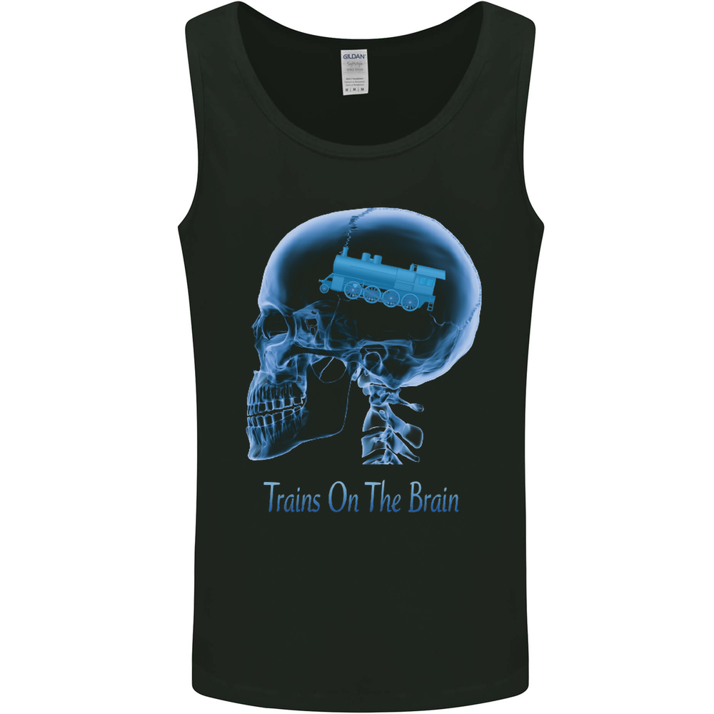 Trains on the Brain Trainspotting Funny Mens Vest Tank Top