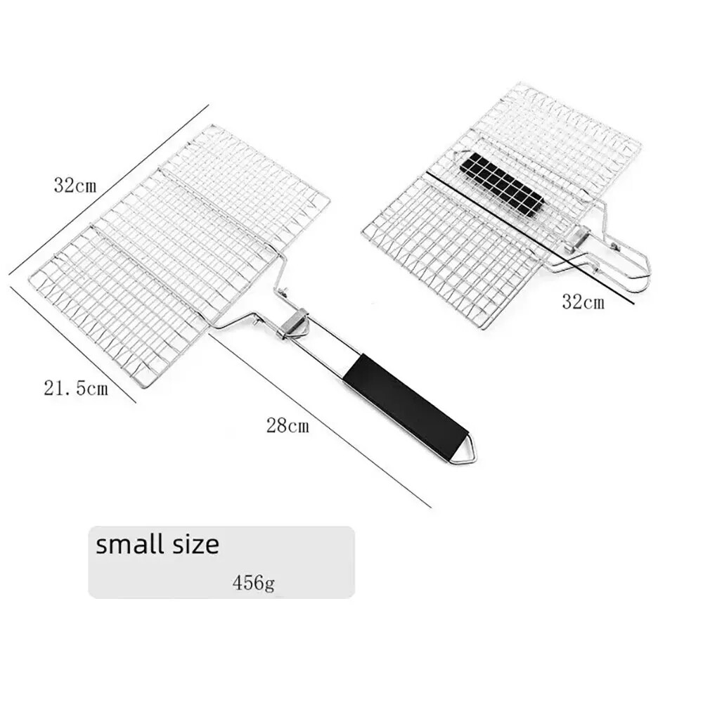 Stainless Steel BBQ Mesh Non Stick Grilling Basket Grill Mesh Mat Meat Tool