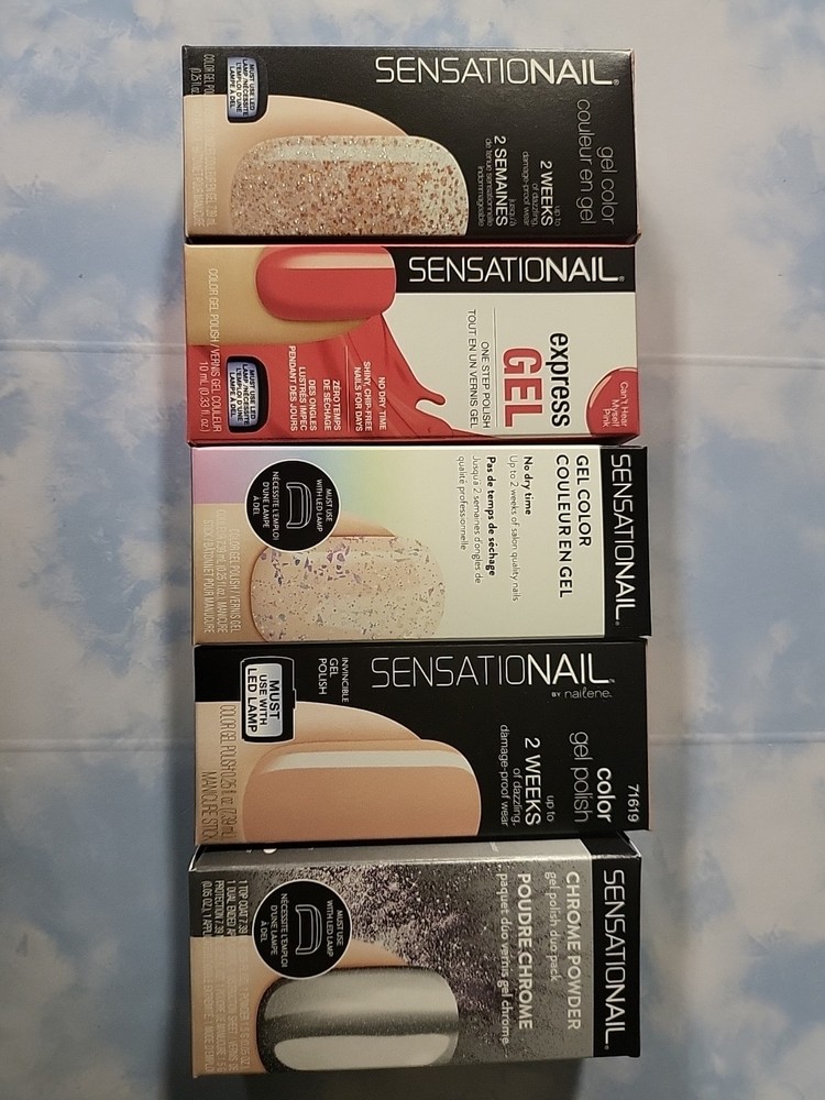 Lot Of 5 Sensationail By Nailene Gel Nail Polish Great Deal