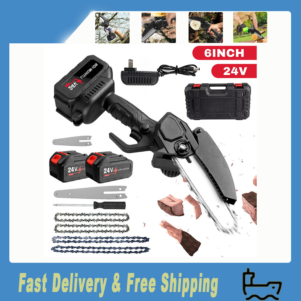 Cordless Mini Chainsaw 4Inch & 6Inch 800W with 2 Batteries