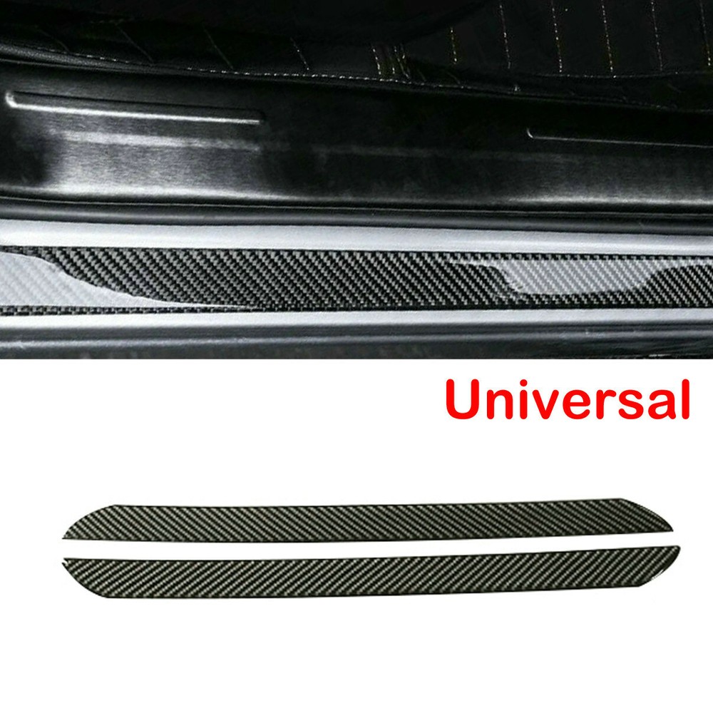 2*Car Carbon Fiber Door Sill Scuff Plate Panel Step Protector Cover Accessories