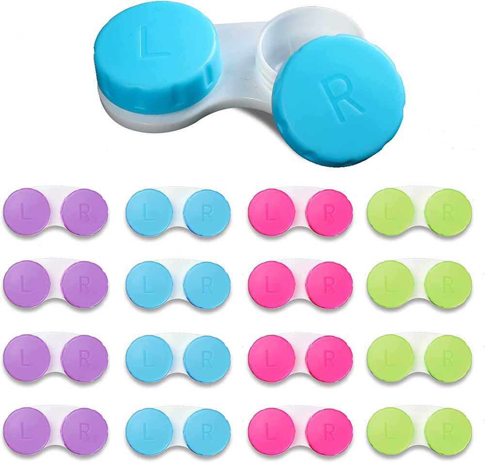 16 Pack Contact Lens Case Box, Mini Contact Lens Case, Colorful Bulk Box Holder