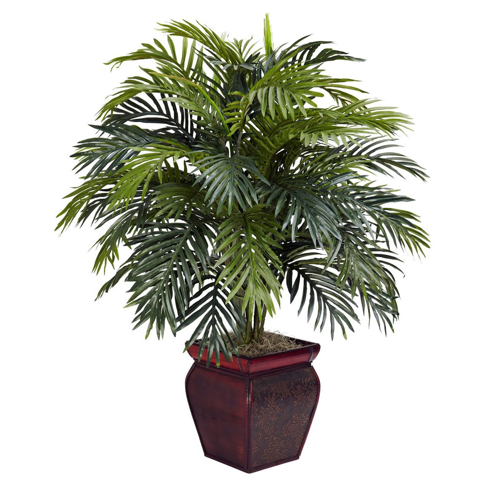 38-Inch Realistic Silk Areca Palm Tree in Stylish Decorative Planter  