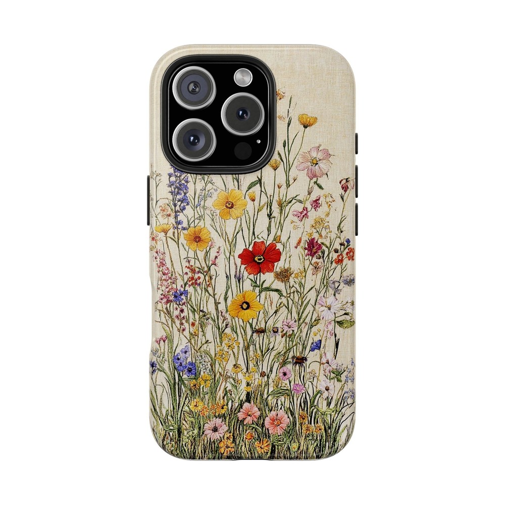 Vintage Wildflowers Print Durable iPhone Case for Smartphones