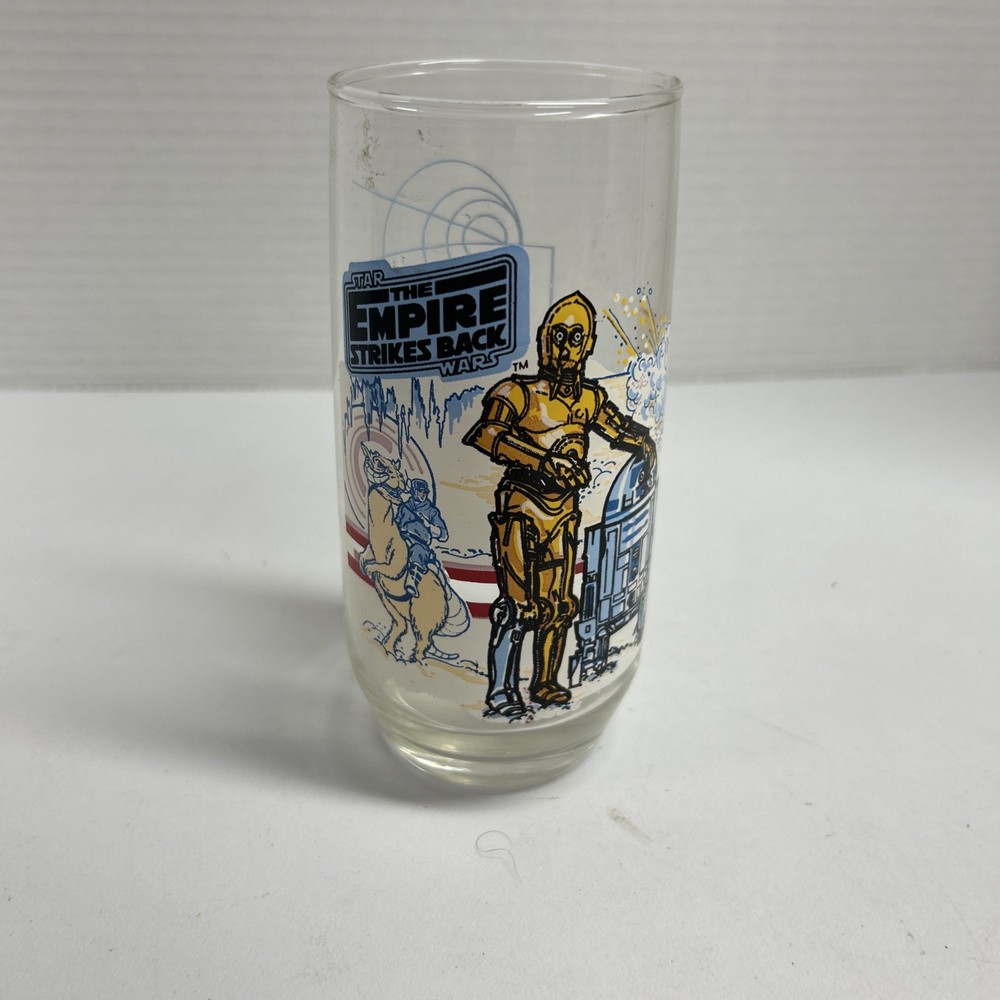 Vintage 1980 Burger King Star Wars Empire Strikes Back R2-D2 & C-3PO Collectible Glass