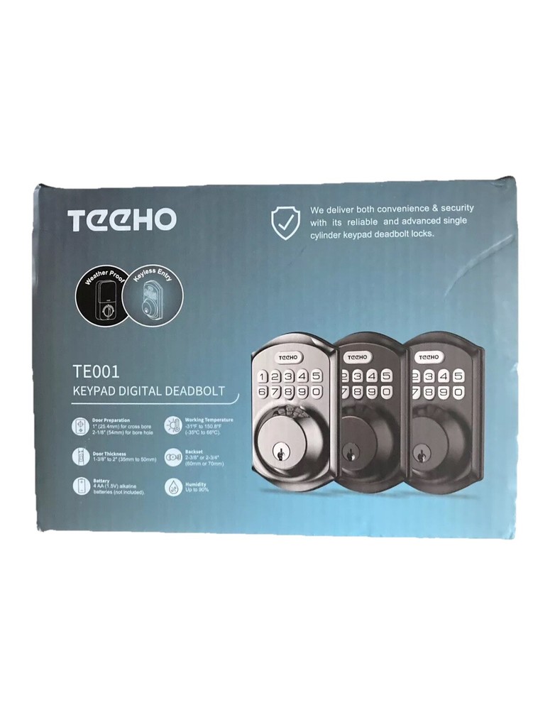 Smart Keyless Entry Door Lock TE001 - Black Keypad