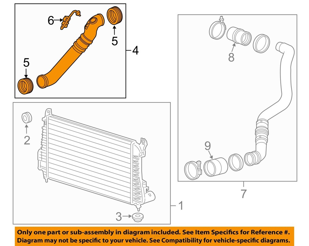 OEM GM Sierra 2500 HD Intercooler Outlet Duct 2017-2019 84189332