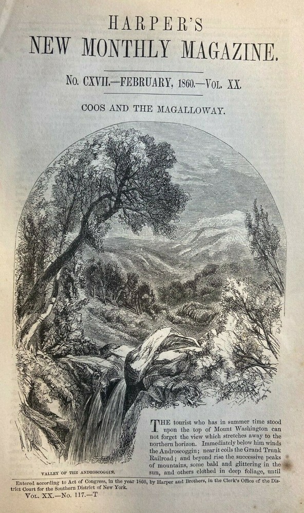 1860 Mount Washington Grand Trunk Railway Dixville Notch Magalloway River