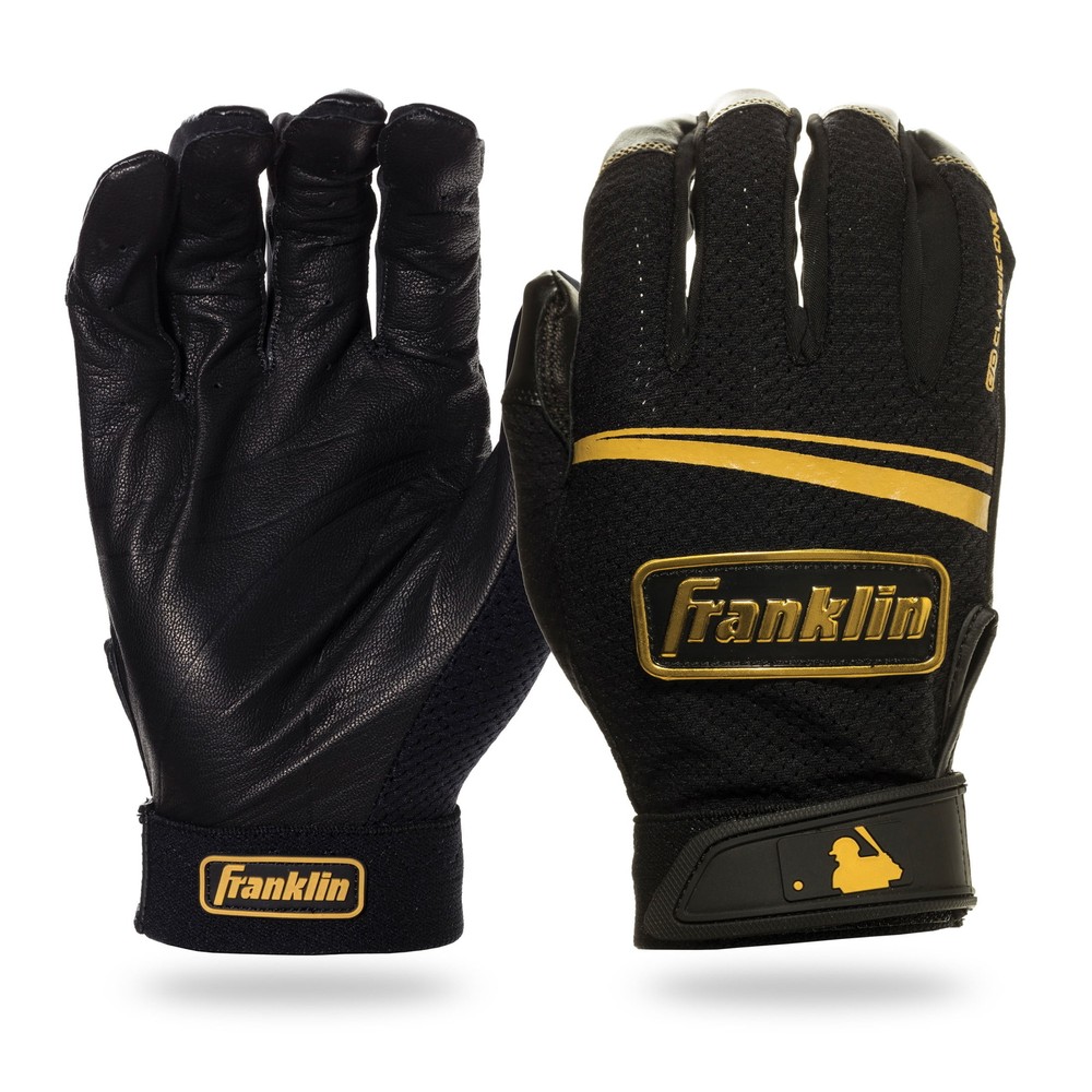 MLB Classic One LT Baseball Batting Gloves - Black/Gold - Adult Large - Pair