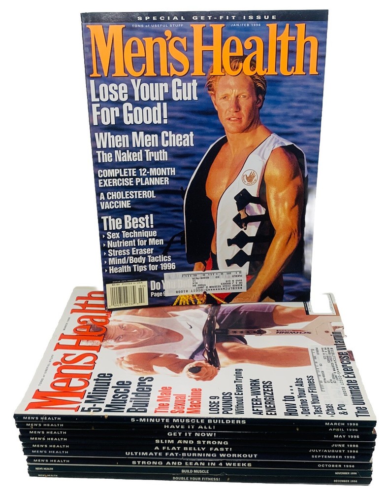 MEN’S HEALTH Magazine 1996 LOT of 10 Fitness Workout Outdoor Style Grooming