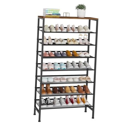 Large Shoe Rack 8 Tier Shoe Organizer, Heavy Duty Metal Shoe Storage Vertical