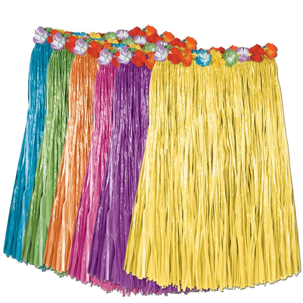 Beistle Assorted Child Artificial Grass Hula Skirt (One Skirt Per Package) - L