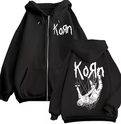 Korn BAND black Hoodie Zip HOT NEW All sizes JJ6024