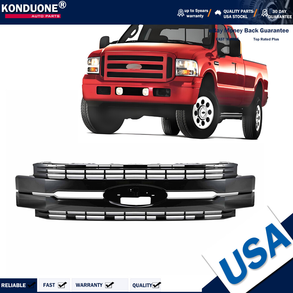 Gloss Black Front Bumper Grill For 2017 - 2019 Ford F250 F350 F450 Super Duty US
