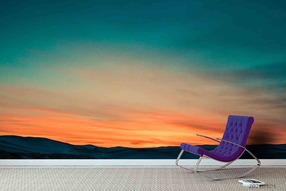 3D Sky Mountain Sunset Landscape Wall Murals Wallpaper Murals Wall Sticker 3